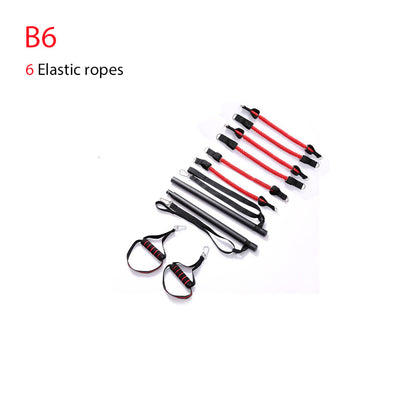 Trainer Bar Resistance Bands - Body Workout B6 set with 6 elastic ropes for intense strength training and body toning.