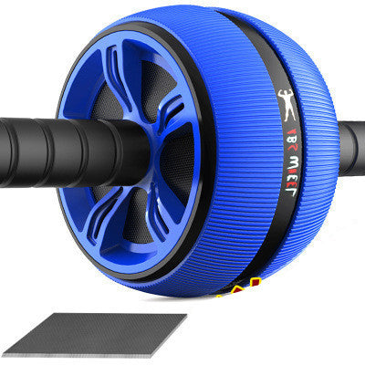Blue abdominal wheel roller with non-slip TPR surface and ergonomic handles, ideal for core training at home.