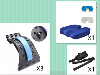 Lumbar Tractor Therapy - Back Pain Relief device with 10 magnetic points and 96 plastic pins for spinal decompression and massage support.