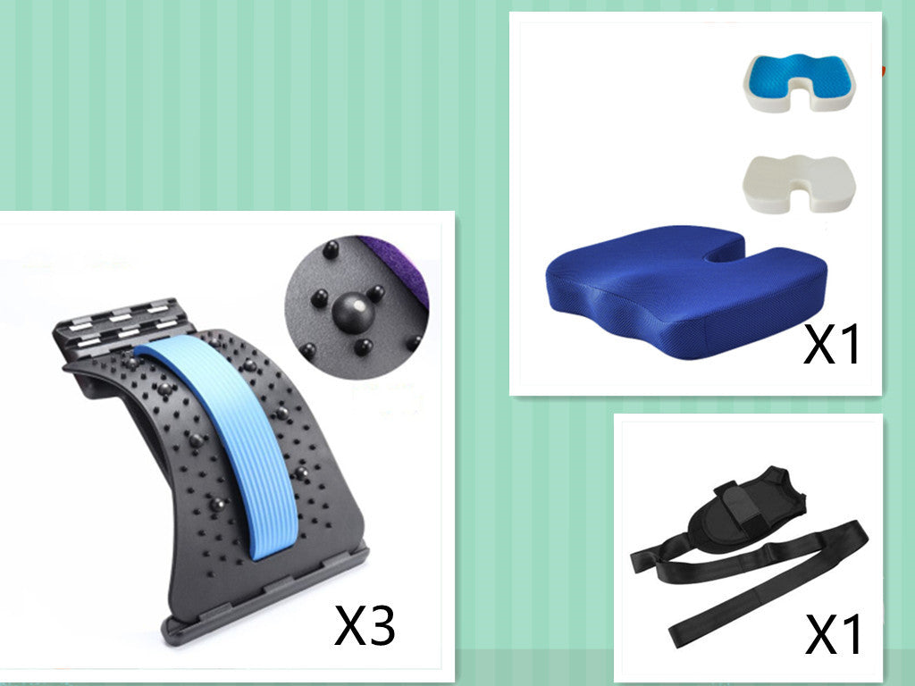 Lumbar Tractor Therapy - Back Pain Relief device with 10 magnetic points and 96 plastic pins for spinal decompression and massage support.
