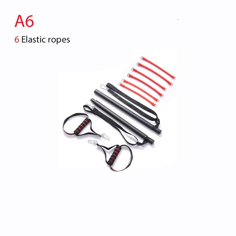 Trainer Bar Resistance Bands - Body Workout A6 set featuring 6 elastic ropes for advanced strength and resistance training.