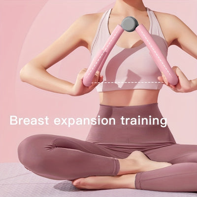 Thigh Master used for chest and upper body expansion training. Foam handles provide resistance for breast and arm workouts.